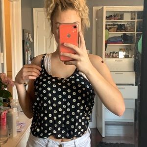 Cropped sunflower tank